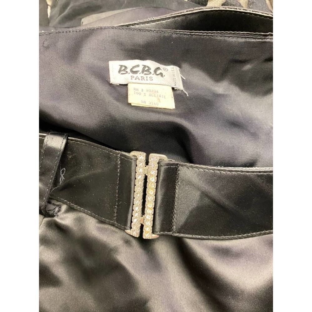 BCBG Paris belted black satin skirt S - Picture 5 of 5